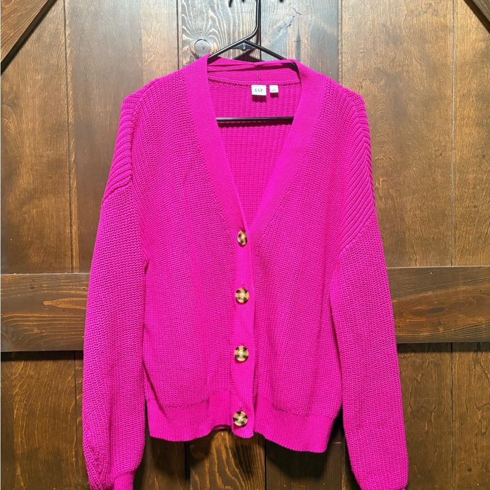 GAP Fuchsia Button-Up Women's Cardigan